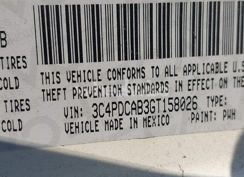 Photo 9 of 2016 Dodge Journey SE (VIN 3C4PDCAB3GT158026)