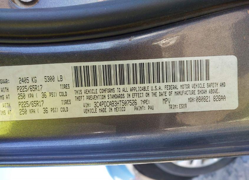 Photo 9 of 2017 Dodge Journey SE (VIN 3C4PDCAB3HT507526)