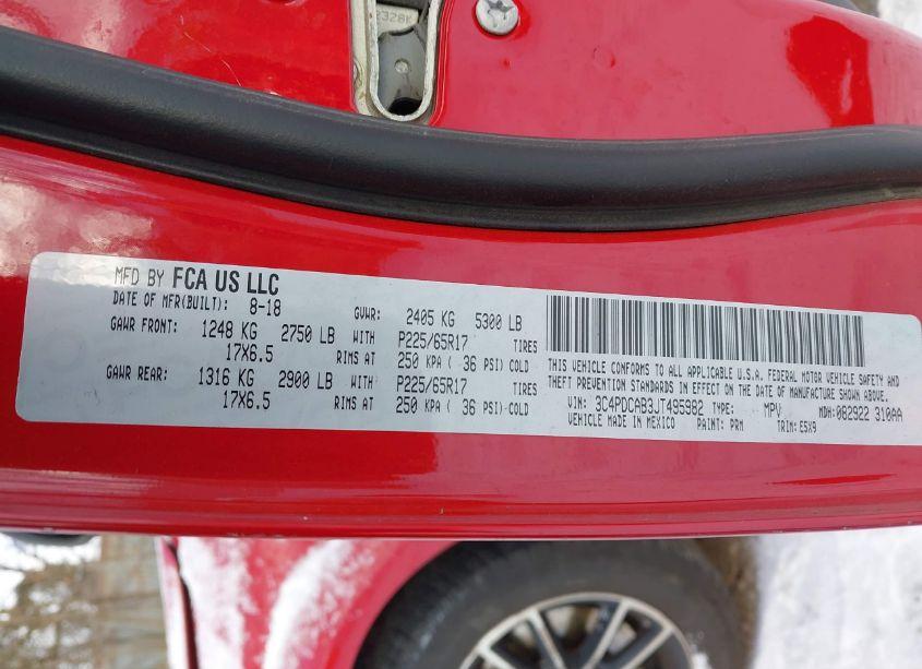 Photo 9 of 2018 Dodge Journey SE (VIN 3C4PDCAB3JT495982)