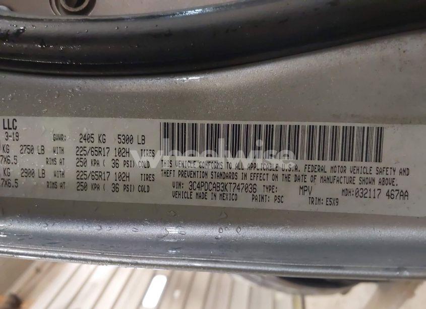 Photo 9 of 2019 Dodge Journey SE VALUE PACKAGE (VIN 3C4PDCAB3KT747036)