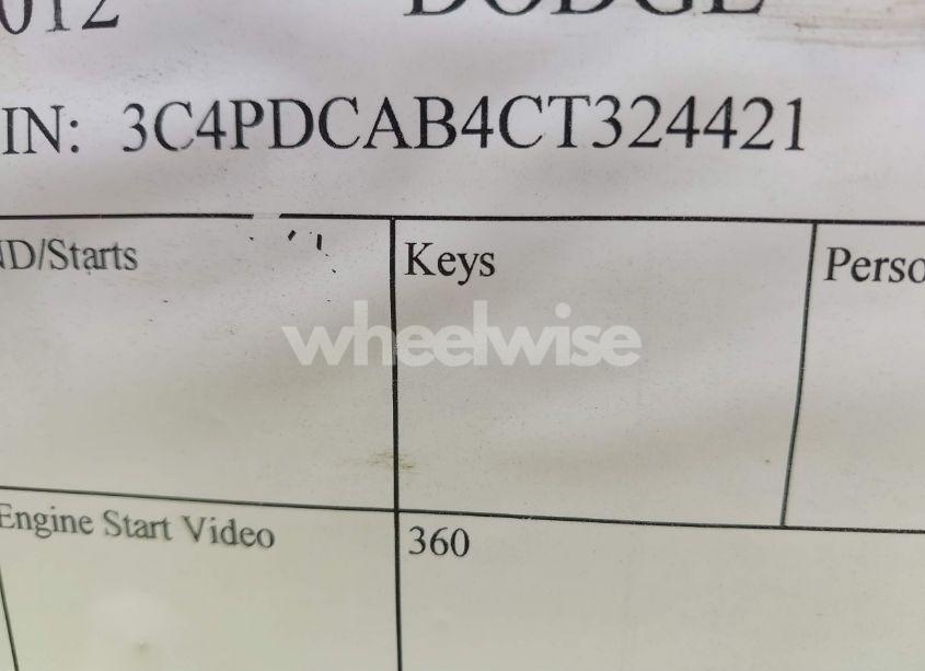 Photo 9 of 2012 Dodge Journey SE/AVP (VIN 3C4PDCAB4CT324421)