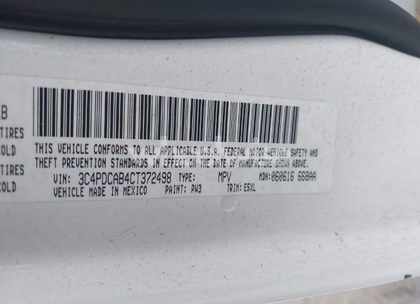 Photo 9 of 2012 Dodge Journey SE/AVP (VIN 3C4PDCAB4CT372498)