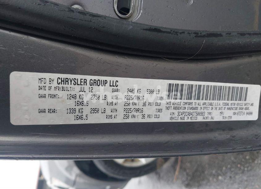 Photo 9 of 2013 Dodge Journey SE (VIN 3C4PDCAB4DT500983)