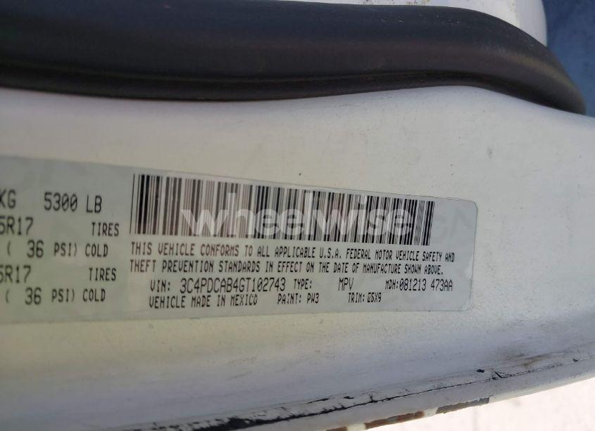 Photo 9 of 2016 Dodge Journey SE (VIN 3C4PDCAB4GT102743)