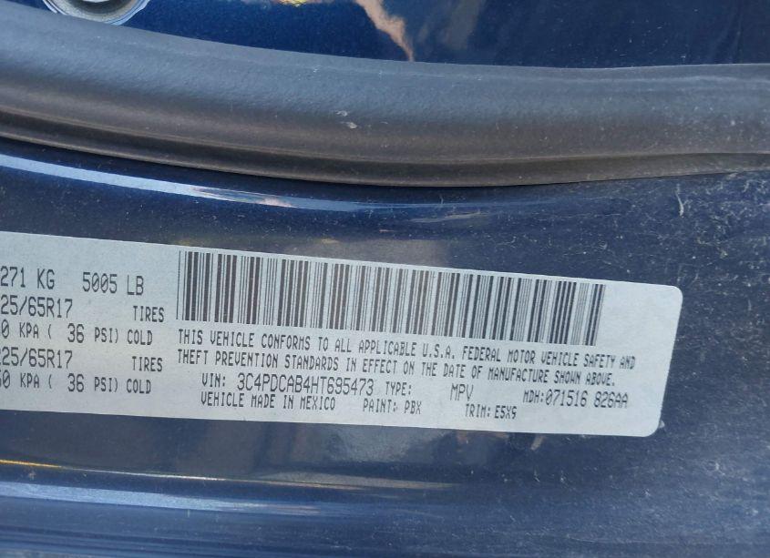 Photo 9 of 2017 Dodge Journey SE (VIN 3C4PDCAB4HT695473)