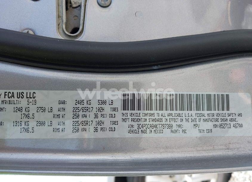 Photo 9 of 2019 Dodge Journey SE VALUE PACKAGE (VIN 3C4PDCAB4KT797380)