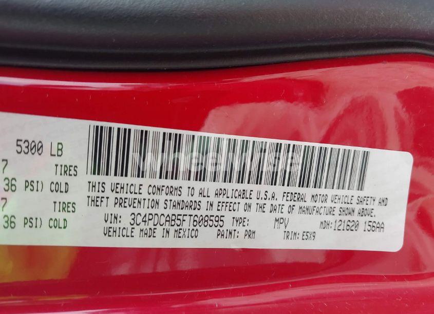 Photo 9 of 2015 Dodge Journey AMERICAN VALUE PKG (VIN 3C4PDCAB5FT608595)