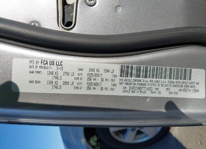 Photo 9 of 2015 Dodge Journey SE (VIN 3C4PDCAB5FT714223)