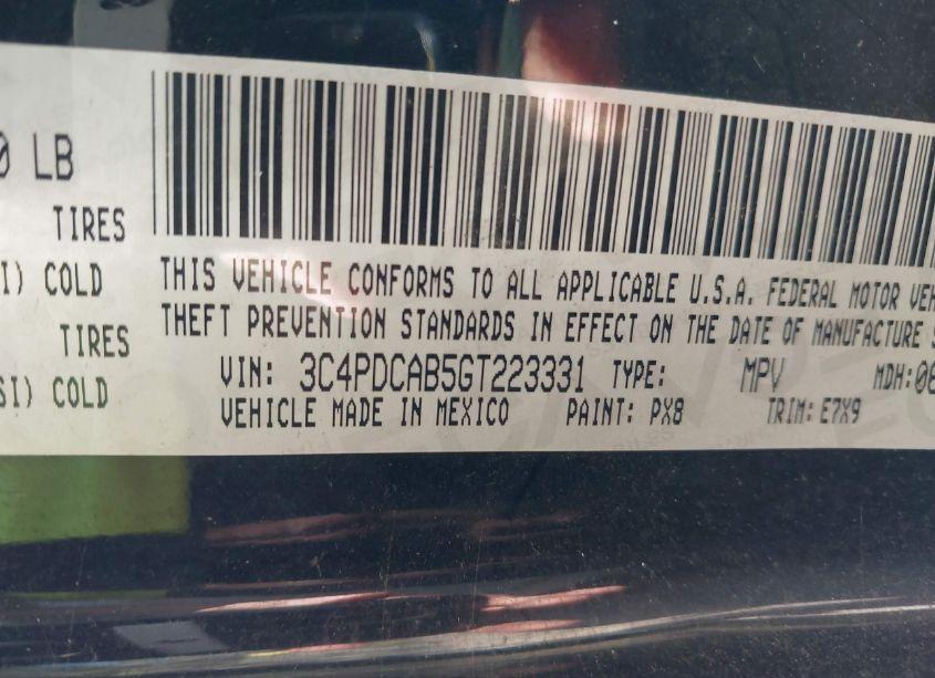 Photo 9 of 2016 Dodge Journey SE (VIN 3C4PDCAB5GT223331)