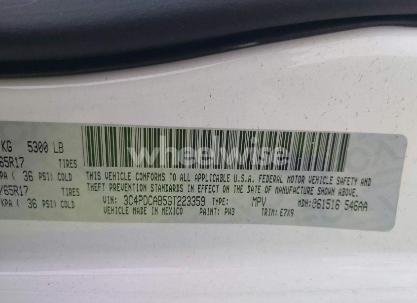 Photo 9 of 2016 Dodge Journey SE (VIN 3C4PDCAB5GT223359)