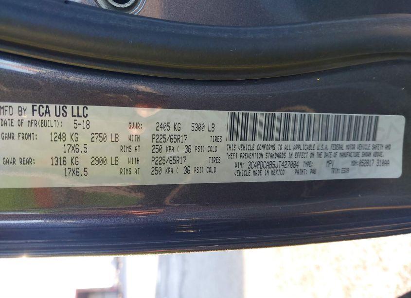 Photo 9 of 2018 Dodge Journey SE (VIN 3C4PDCAB5JT427084)