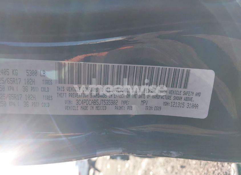 Photo 9 of 2018 Dodge Journey SE (VIN 3C4PDCAB5JT535902)