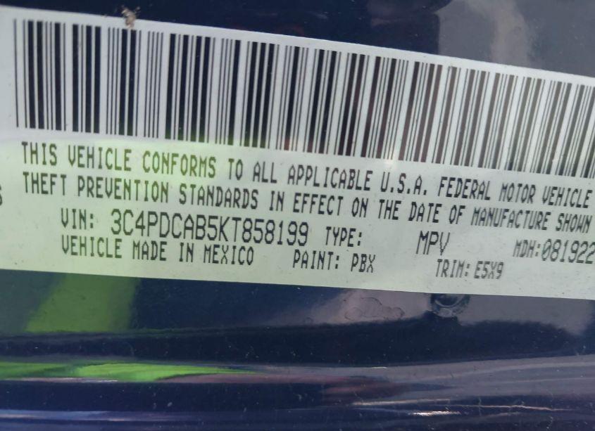 Photo 9 of 2019 Dodge Journey SE VALUE PACKAGE (VIN 3C4PDCAB5KT858199)