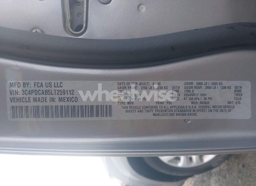 Photo 9 of 2020 Dodge Journey SE VALUE (VIN 3C4PDCAB5LT259112)