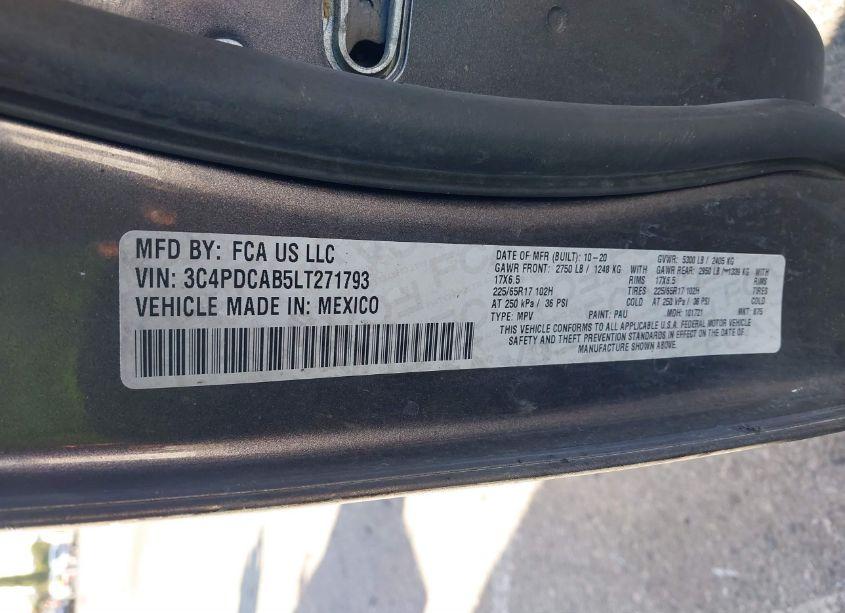 Photo 9 of 2020 Dodge Journey SE VALUE (VIN 3C4PDCAB5LT271793)