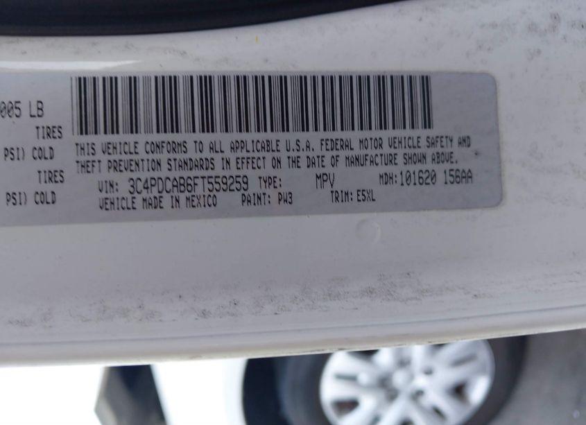 Photo 9 of 2015 Dodge Journey AMERICAN VALUE PKG (VIN 3C4PDCAB6FT559259)