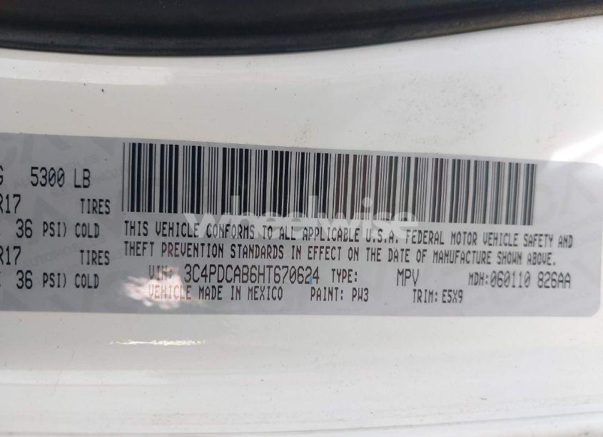 Photo 9 of 2017 Dodge Journey SE (VIN 3C4PDCAB6HT670624)