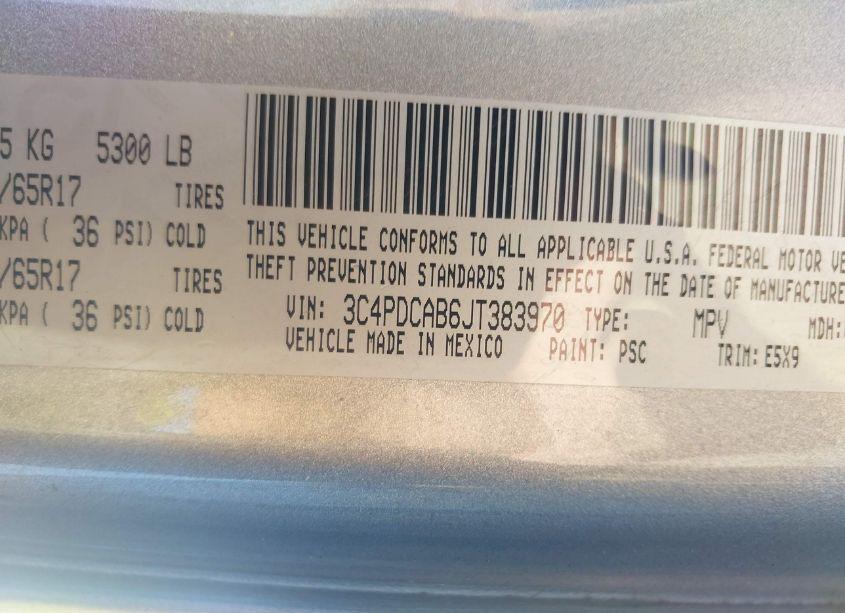 Photo 9 of 2018 Dodge Journey SE (VIN 3C4PDCAB6JT383970)