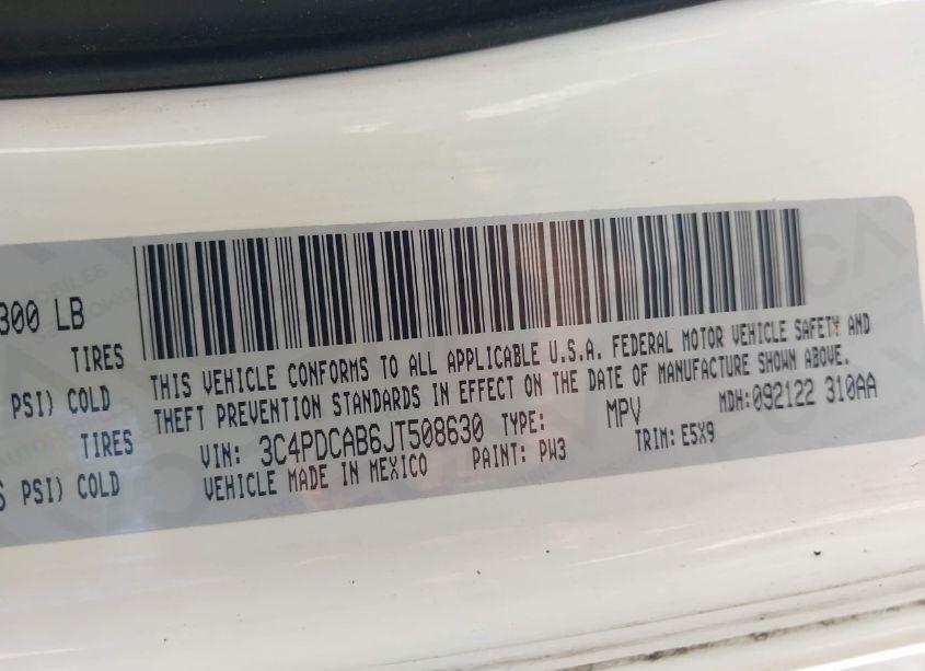 Photo 9 of 2018 Dodge Journey SE (VIN 3C4PDCAB6JT508630)