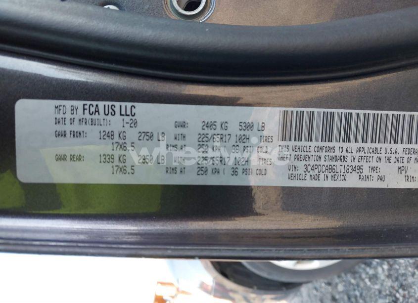 Photo 9 of 2020 Dodge Journey SE VALUE (VIN 3C4PDCAB6LT183495)