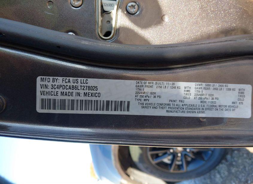 Photo 9 of 2020 Dodge Journey SE VALUE (VIN 3C4PDCAB6LT278025)