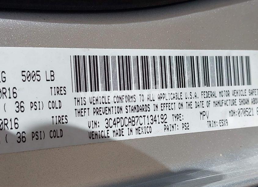 Photo 9 of 2012 Dodge Journey SE/AVP (VIN 3C4PDCAB7CT134192)