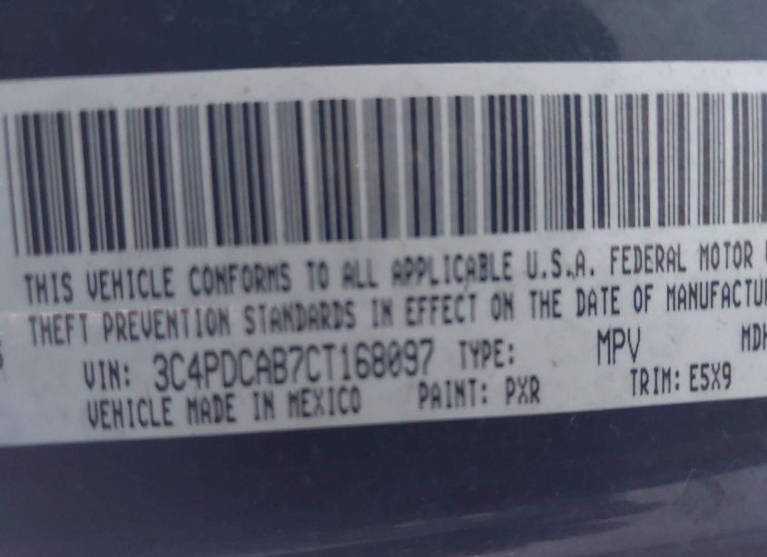 Photo 9 of 2012 Dodge Journey SE/AVP (VIN 3C4PDCAB7CT168097)