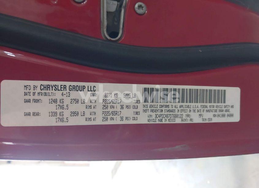 Photo 9 of 2013 Dodge Journey AMERICAN VALUE PKG (VIN 3C4PDCAB7DT680122)