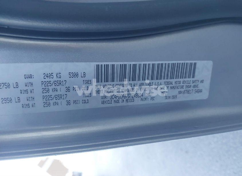 Photo 9 of 2016 Dodge Journey SE (VIN 3C4PDCAB7GT249994)