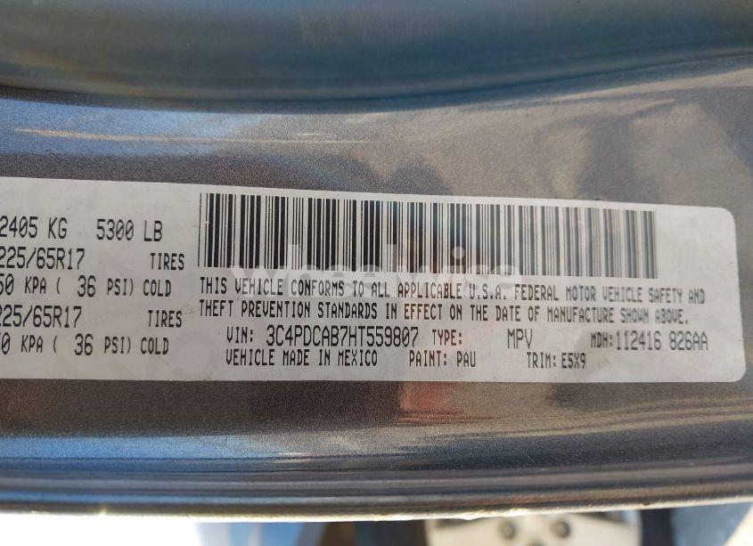 Photo 9 of 2017 Dodge Journey SE (VIN 3C4PDCAB7HT559807)