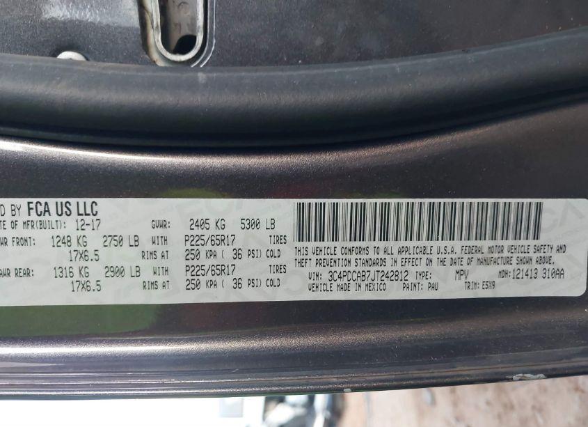 Photo 9 of 2018 Dodge Journey SE (VIN 3C4PDCAB7JT242812)