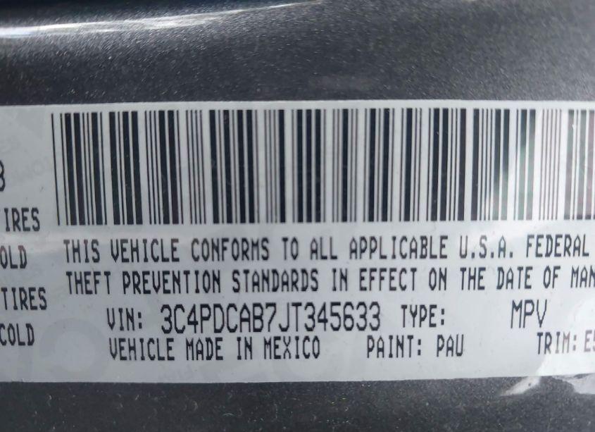 Photo 9 of 2018 Dodge Journey SE (VIN 3C4PDCAB7JT345633)
