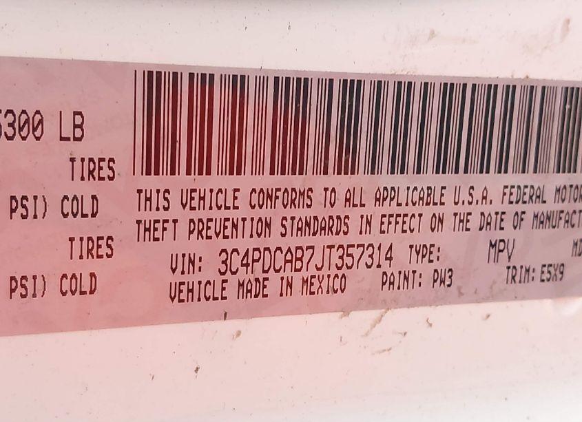 Photo 9 of 2018 Dodge Journey SE (VIN 3C4PDCAB7JT357314)