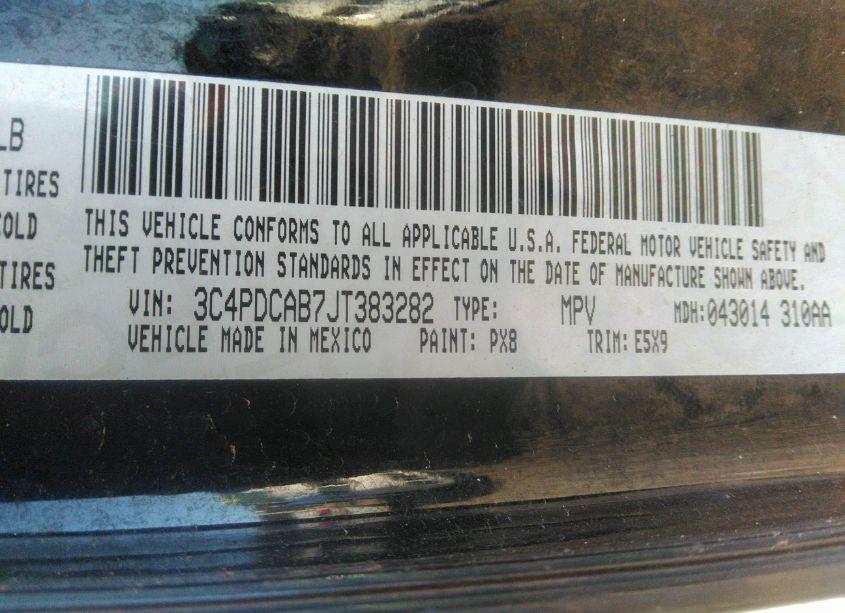 Photo 9 of 2018 Dodge Journey SE (VIN 3C4PDCAB7JT383282)