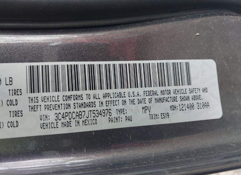 Photo 9 of 2018 Dodge Journey SE (VIN 3C4PDCAB7JT534976)