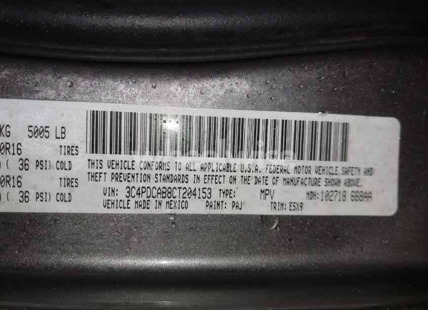 Photo 9 of 2012 Dodge Journey SE/AVP (VIN 3C4PDCAB8CT204153)