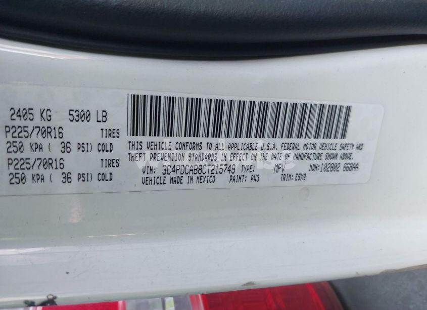 Photo 9 of 2012 Dodge Journey SE/AVP (VIN 3C4PDCAB8CT215749)