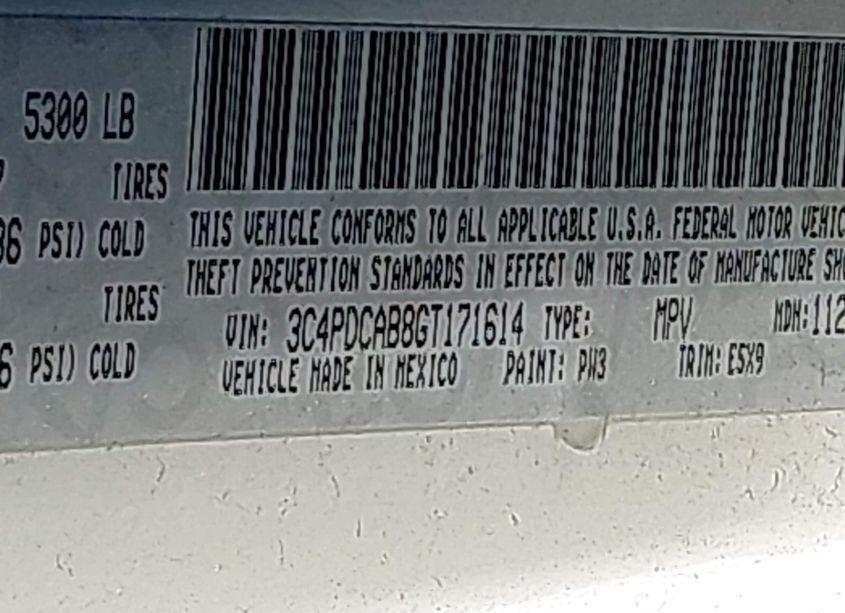 Photo 9 of 2016 Dodge Journey SE (VIN 3C4PDCAB8GT171614)