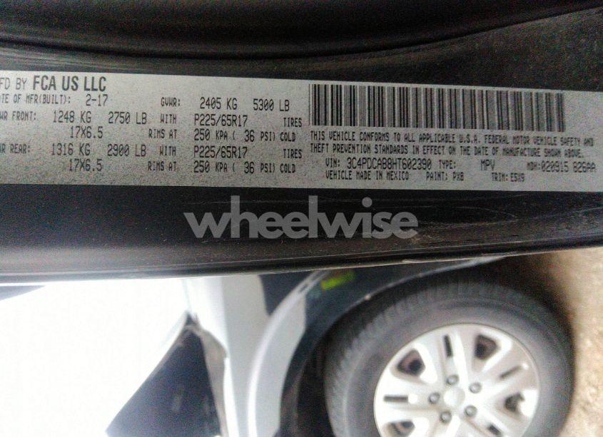 Photo 9 of 2017 Dodge Journey SE (VIN 3C4PDCAB8HT602390)