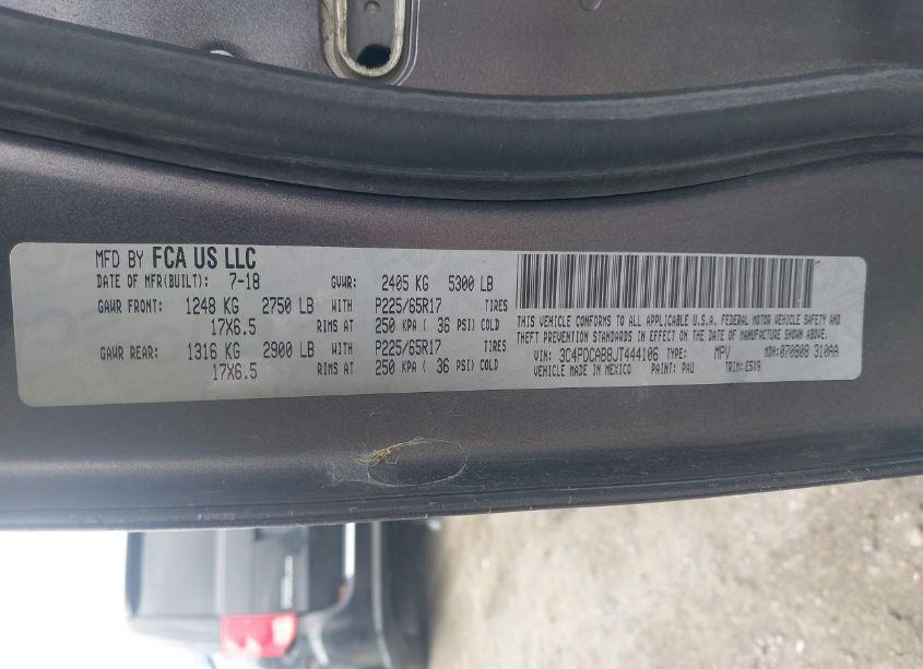 Photo 9 of 2018 Dodge Journey SE (VIN 3C4PDCAB8JT444106)