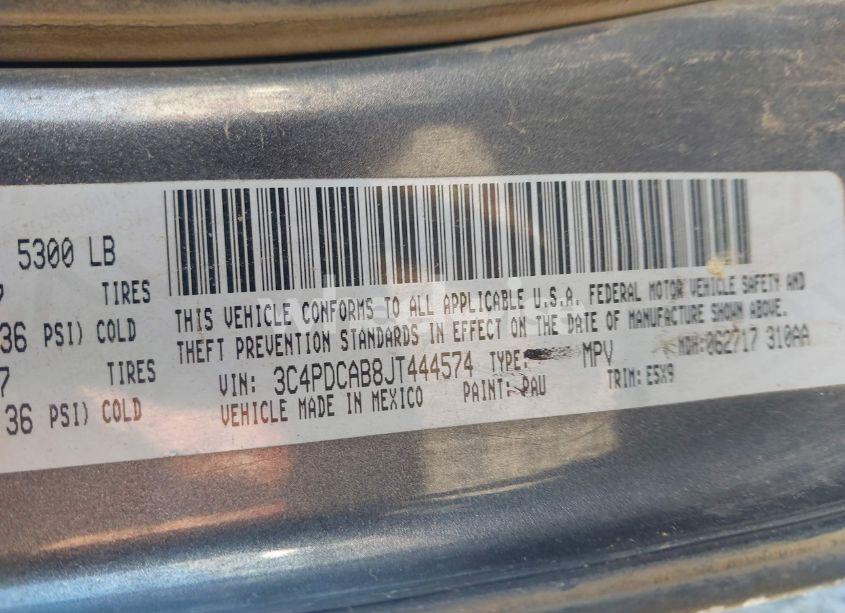 Photo 9 of 2018 Dodge Journey SE (VIN 3C4PDCAB8JT444574)