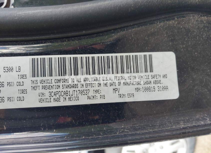 Photo 9 of 2018 Dodge Journey SE (VIN 3C4PDCAB8JT520021)