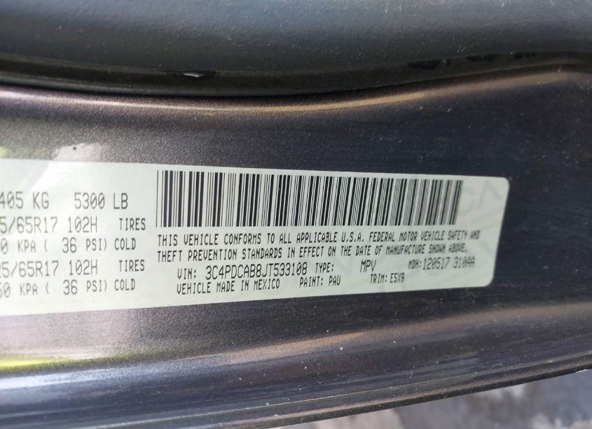 Photo 9 of 2018 Dodge Journey SE (VIN 3C4PDCAB8JT533108)