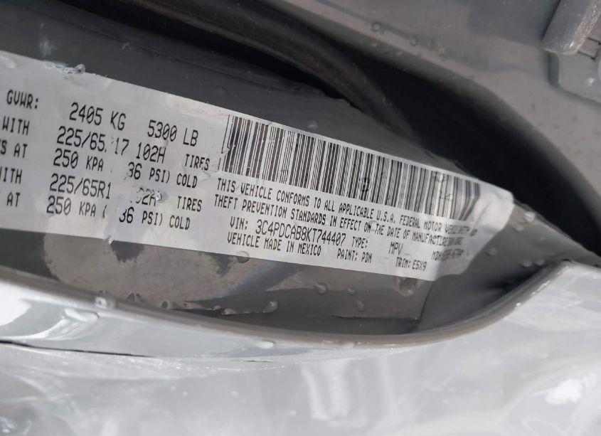 Photo 9 of 2019 Dodge Journey SE VALUE PACKAGE (VIN 3C4PDCAB8KT744407)