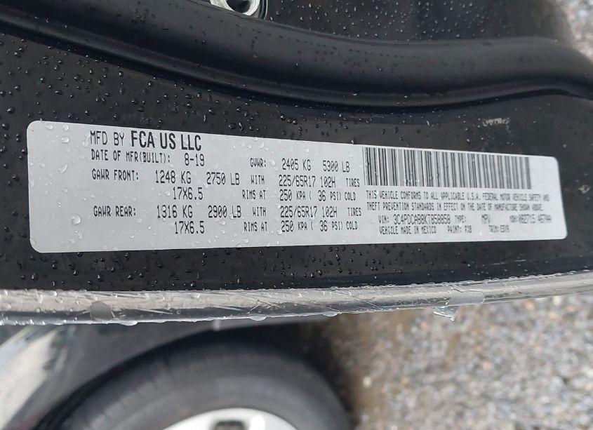 Photo 9 of 2019 Dodge Journey SE VALUE PACKAGE (VIN 3C4PDCAB8KT858858)