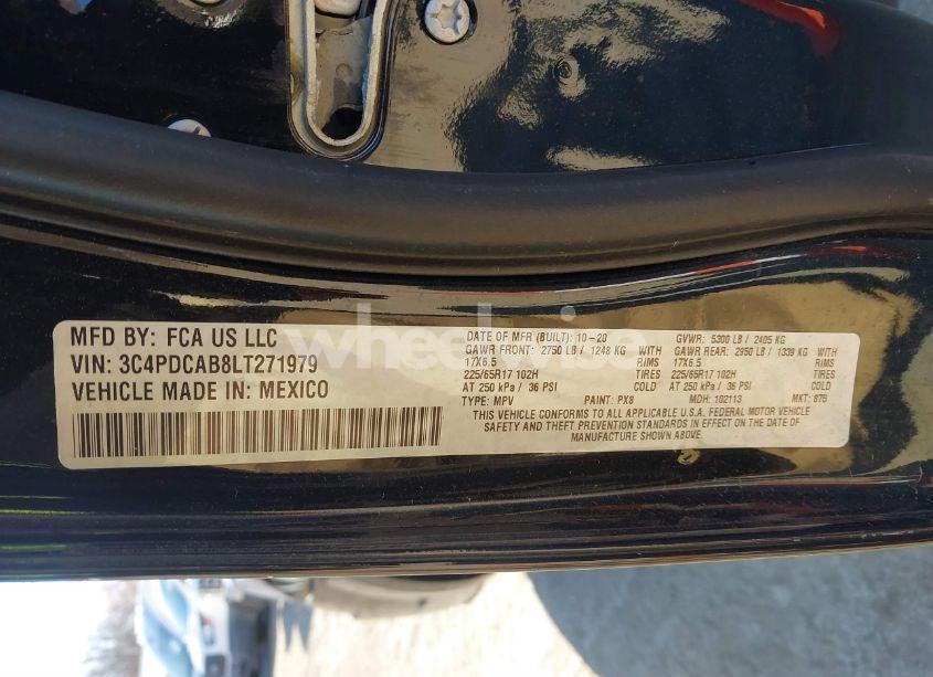 Photo 9 of 2020 Dodge Journey SE VALUE (VIN 3C4PDCAB8LT271979)