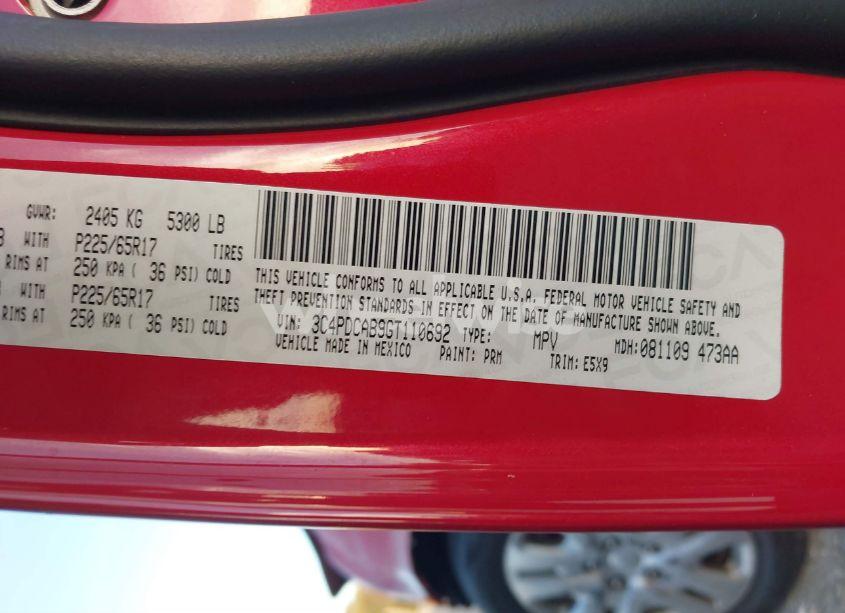 Photo 9 of 2016 Dodge Journey SE (VIN 3C4PDCAB9GT110692)