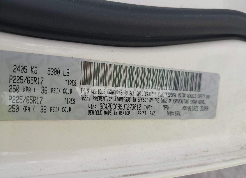 Photo 9 of 2018 Dodge Journey SE (VIN 3C4PDCAB9JT273012)