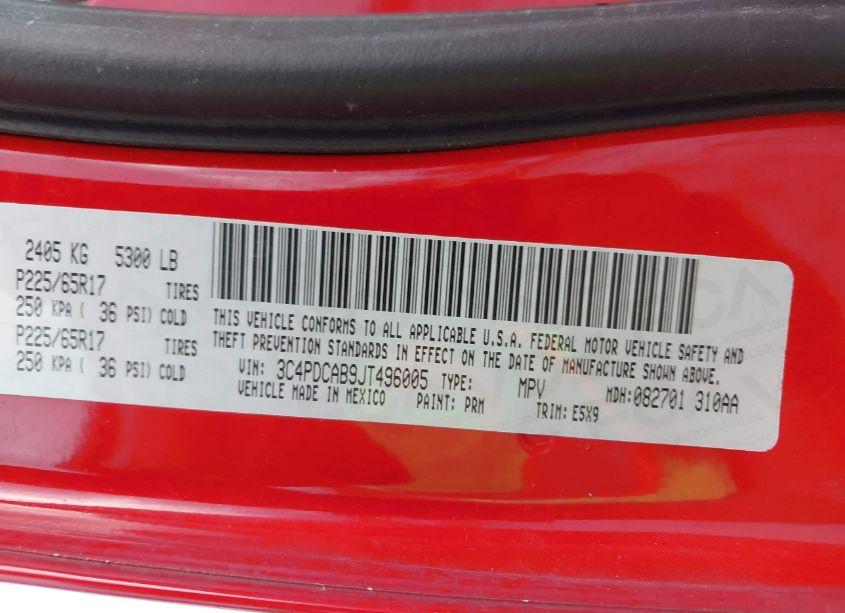 Photo 9 of 2018 Dodge Journey SE (VIN 3C4PDCAB9JT496005)