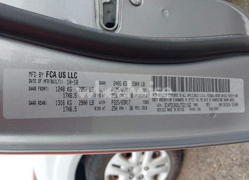 Photo 9 of 2018 Dodge Journey SE (VIN 3C4PDCAB9JT521162)